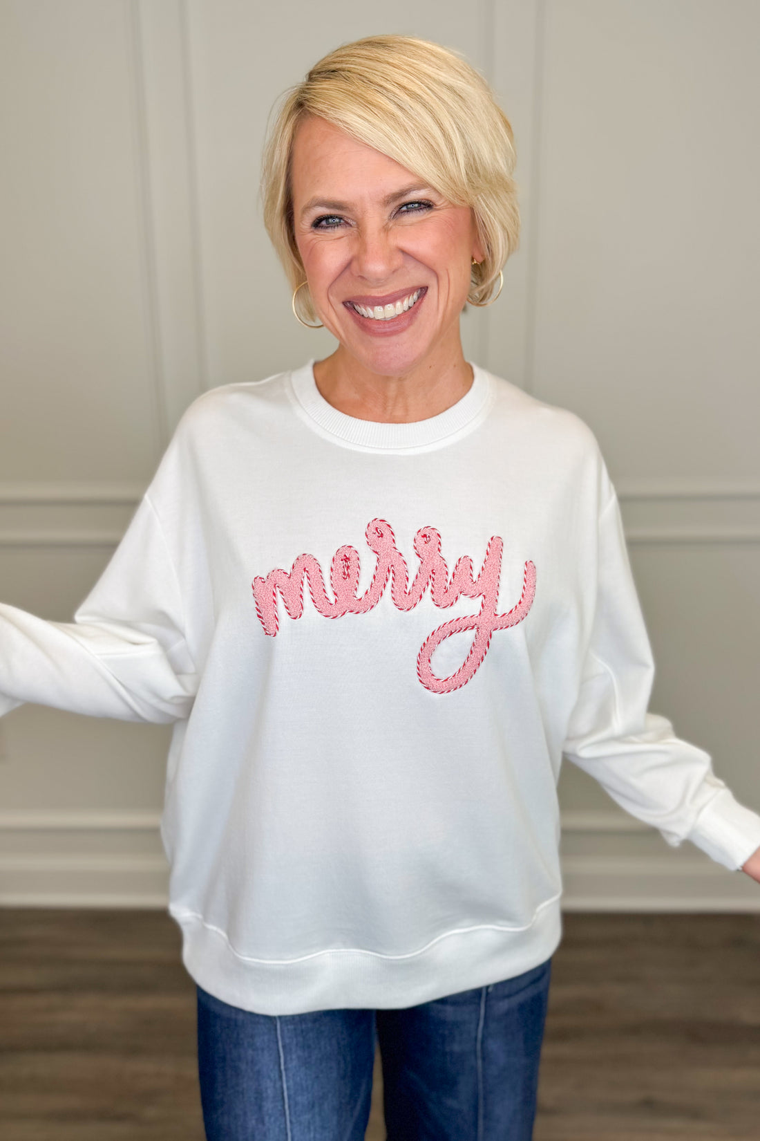 Sarah Merry Boucle Sweatshirt