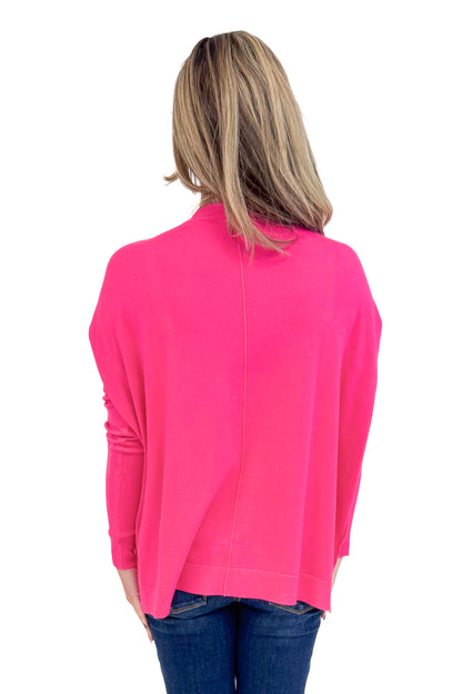 Chill Mood Hot Pink Center Seam Sweater