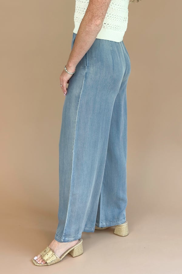 Vinyl Skies Denim Wide Leg Pants
