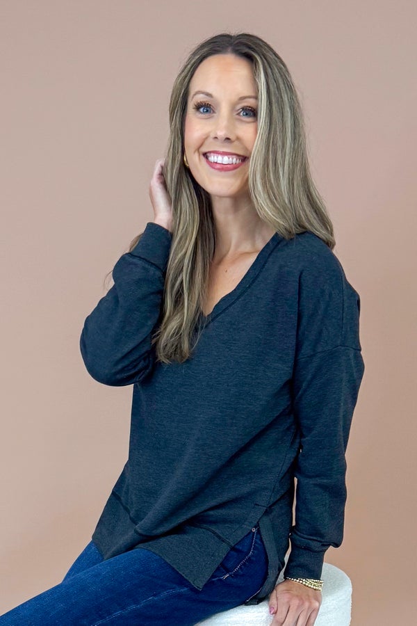 Modern V-Neck Weekender In Jet Black by Z Supply