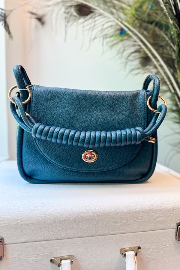Prussian Blue Effie Twist Lock Satchel Bag