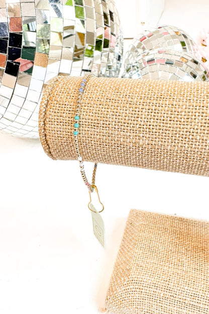 Hope Joy Pattern 2mm Bead Bracelet - Hot Mess by e newton