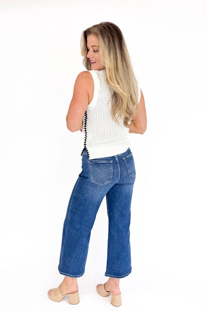 Quinn Dark Wash Wide Leg Jeans by Risen