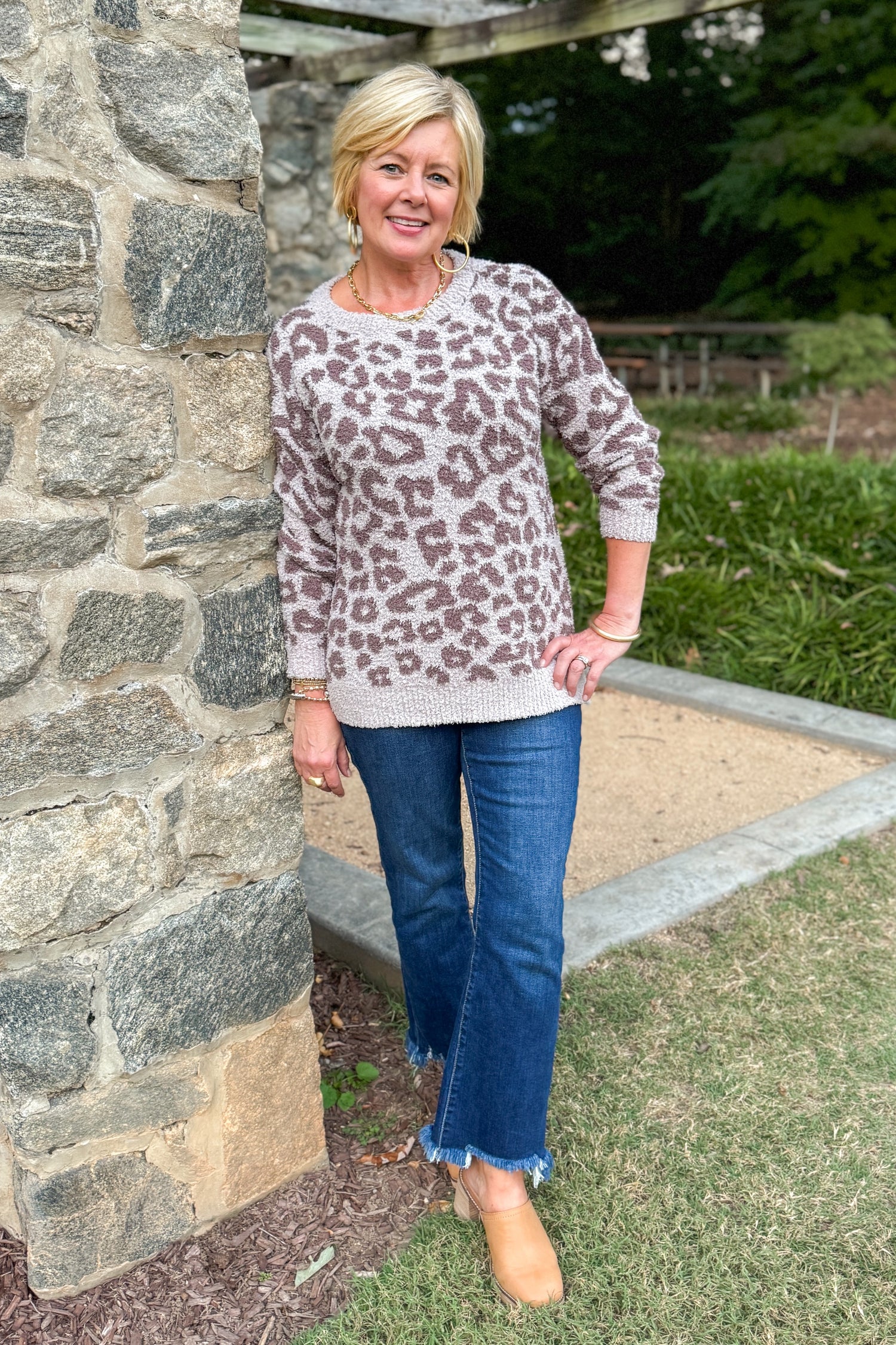 Oh So Lovely Mocha Leopard Fuzzy Sweater