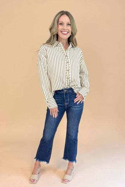 Joanie Dark Wash Kick Crop Jeans by Risen