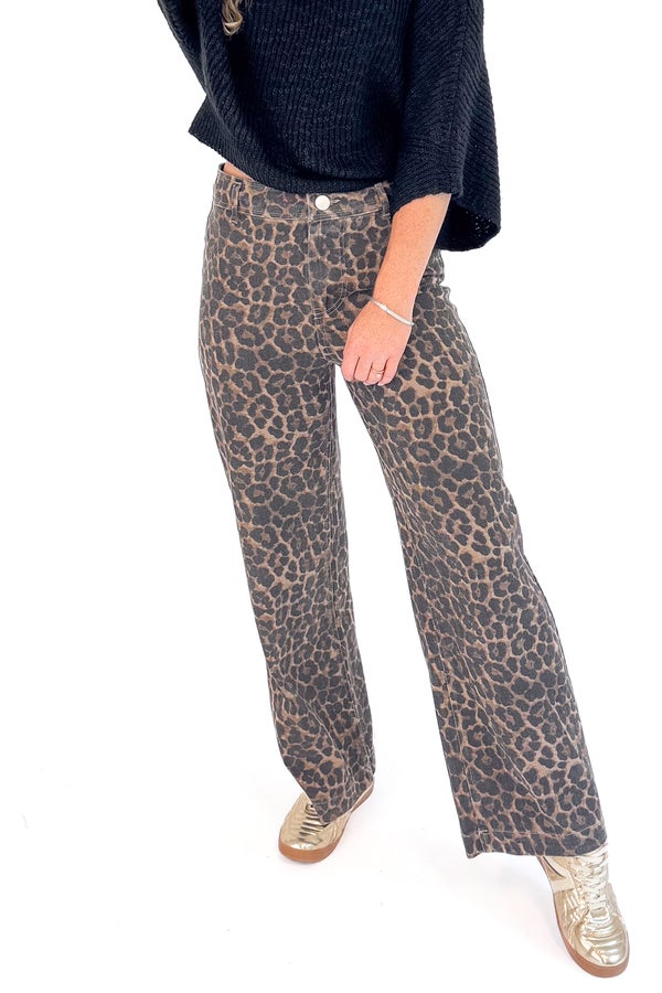 Lola Leopard Wide Leg Jeans