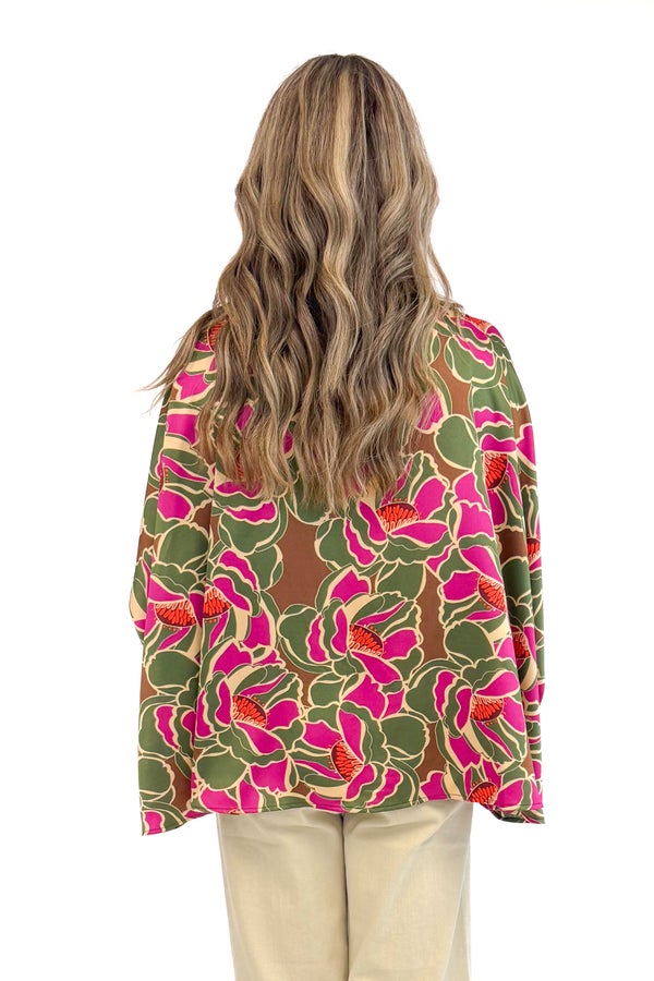 Dawning Moment Olive Printed Caftan Top