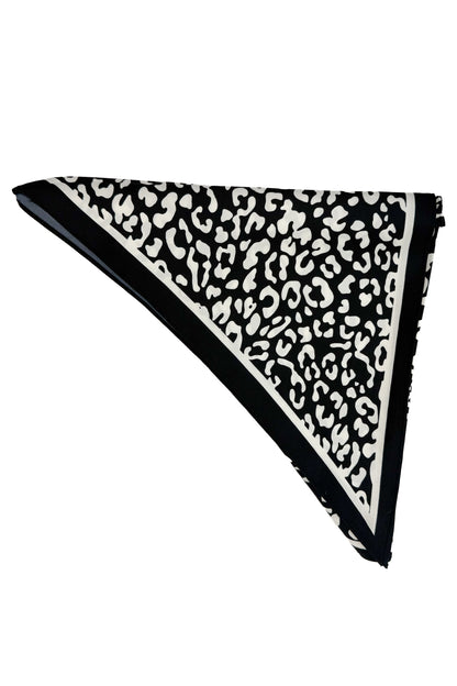 Black Leopard Triangle Scarf