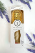 Teleties mini vent brush packaging with lavender flowers on a white background