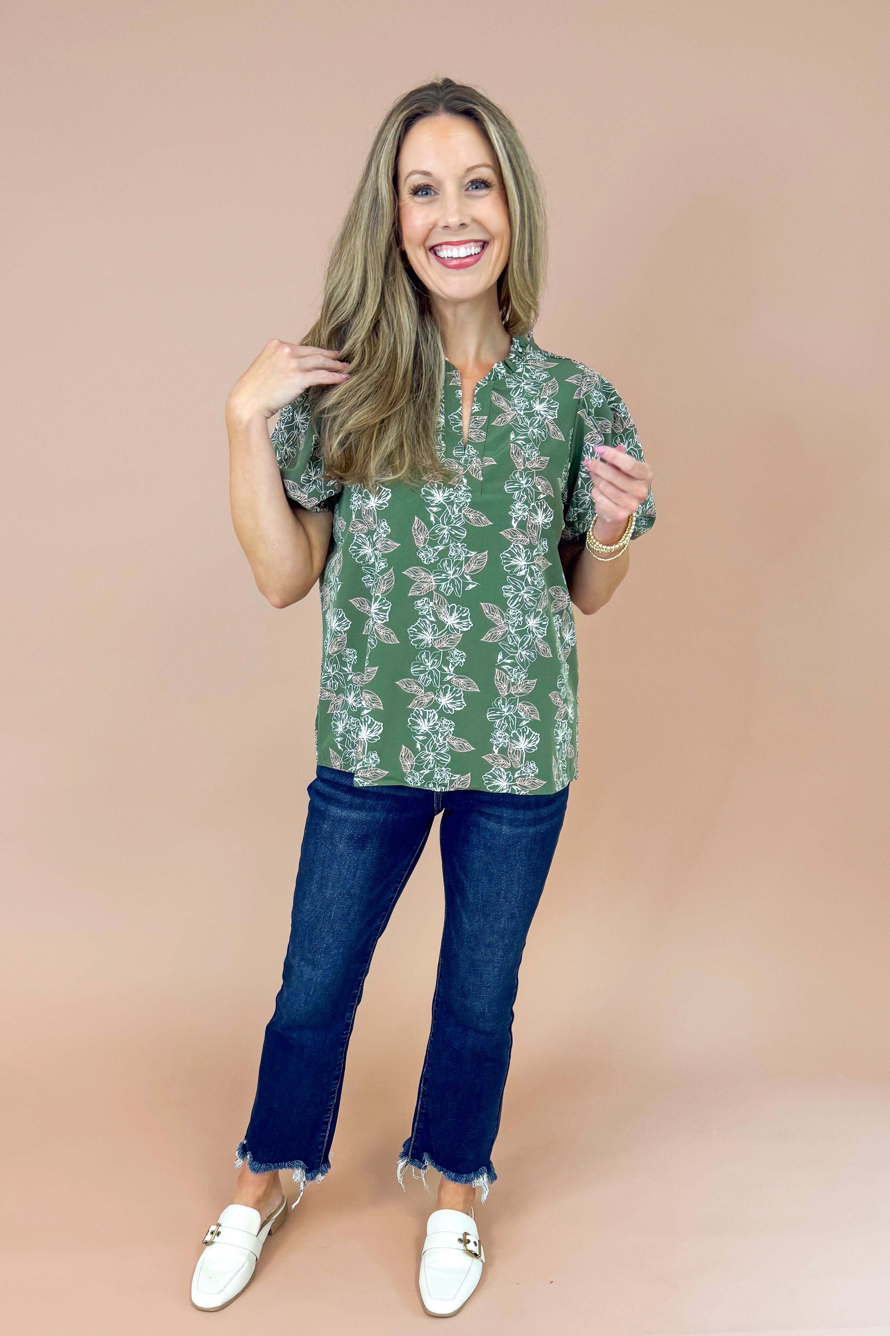 Lainey Top In Olive Secret Garden