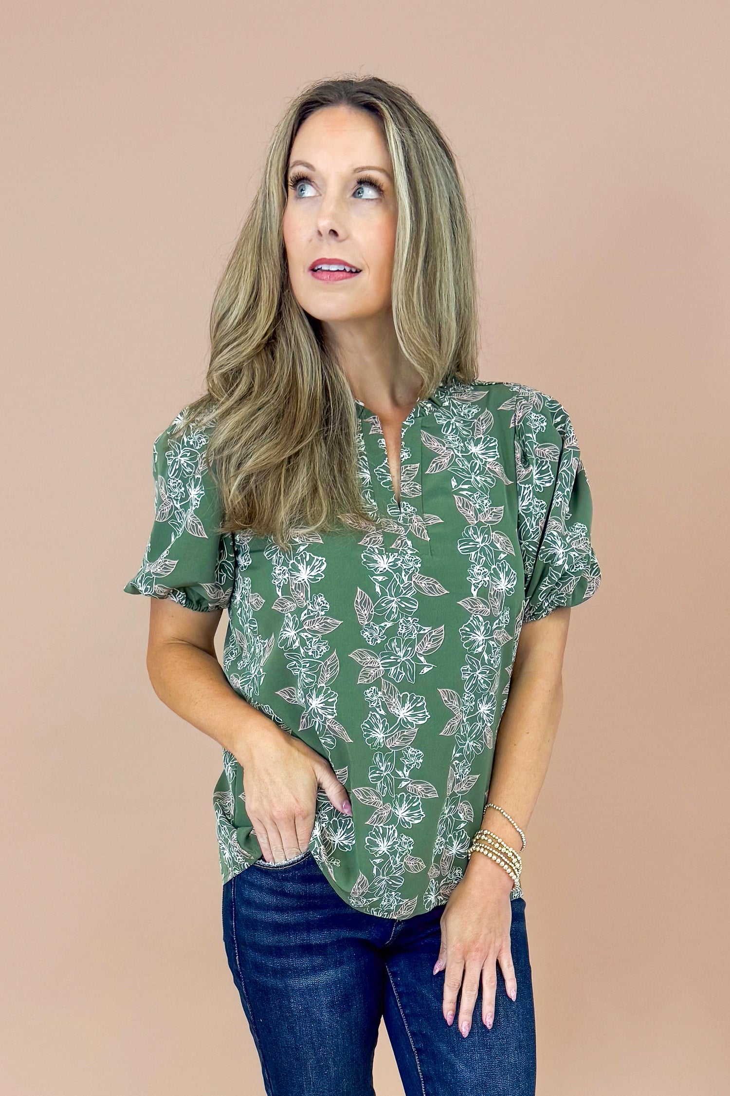 Lainey Top In Olive Secret Garden