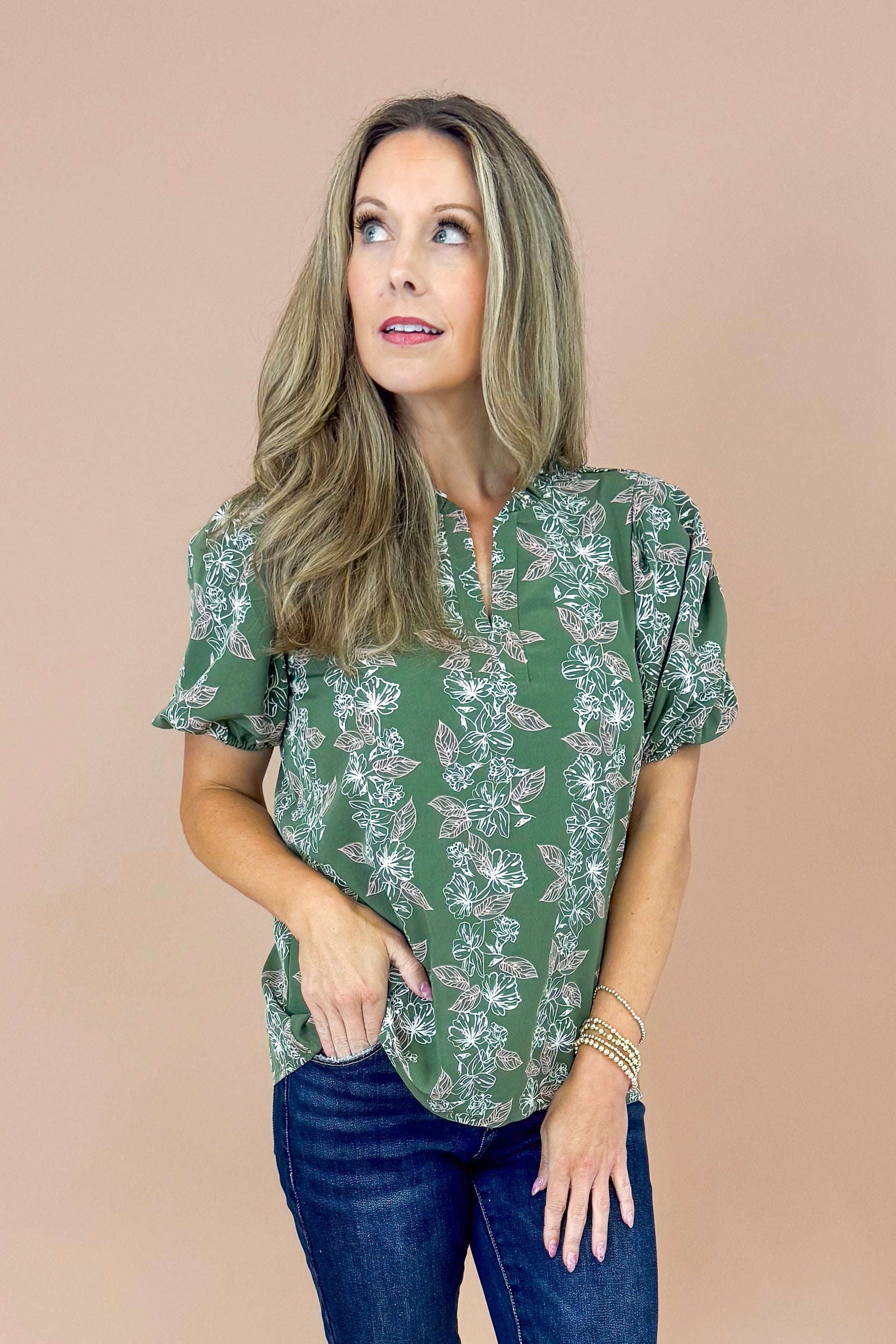 Lainey Top In Olive Secret Garden