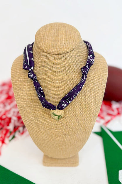 Collegiate Scarf Necklace with Charm
