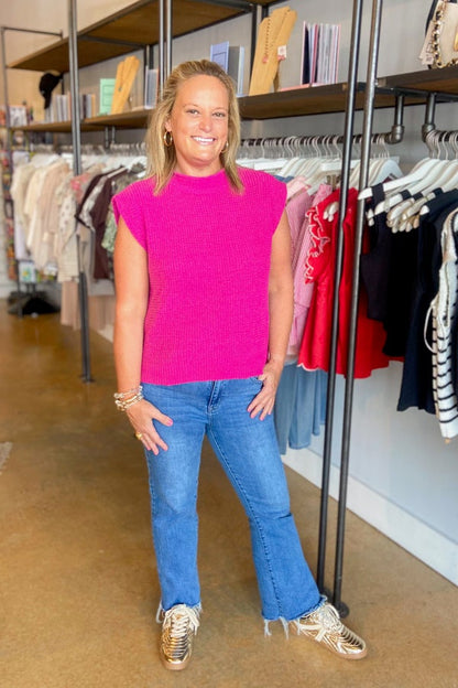 Break Of Dawn Berry Sleeveless Sweater
