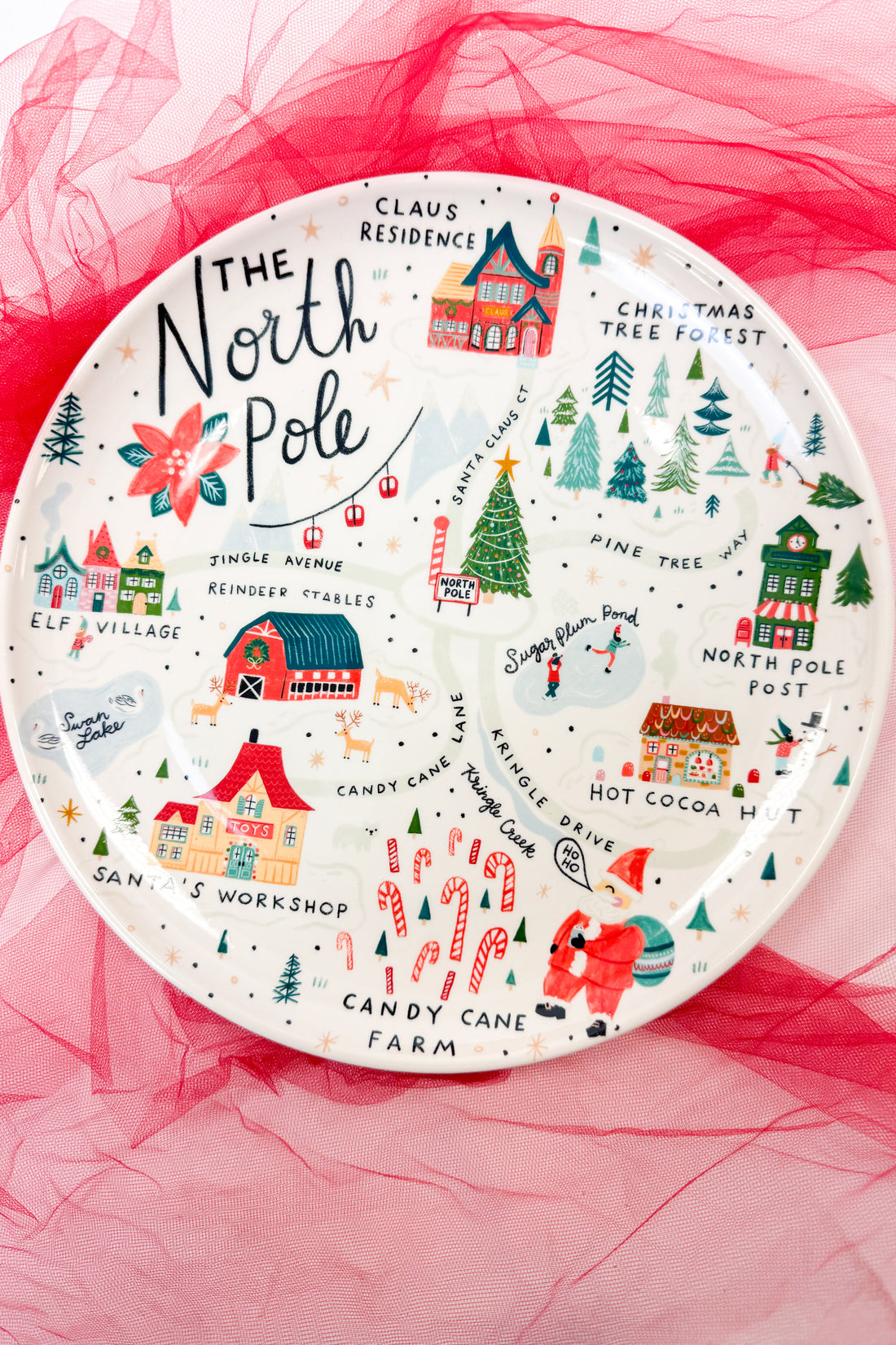 Decorative plate with festive design on a pink background