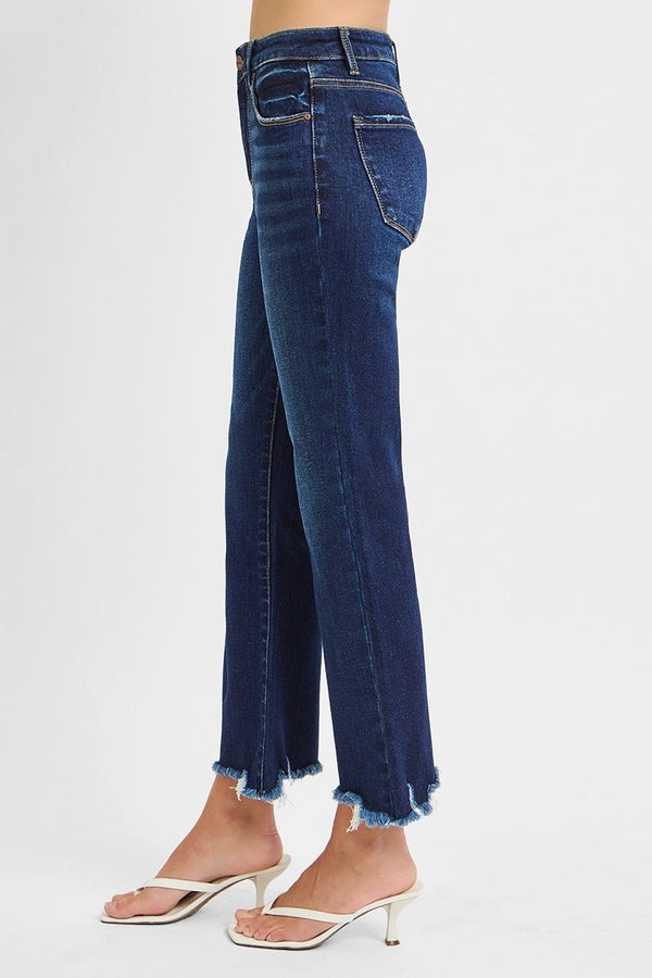 Joanie Dark Wash Kick Crop Jeans by Risen