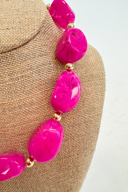 Reagan Marble Pebble And Ball Necklace