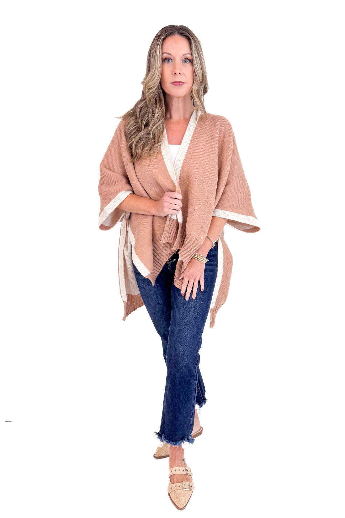 Bringham Tan Reversable Poncho by MudPie