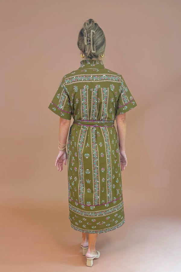 Best Of Both Worlds Brown &amp; Purple Floral Printed Midi Dress by Entro