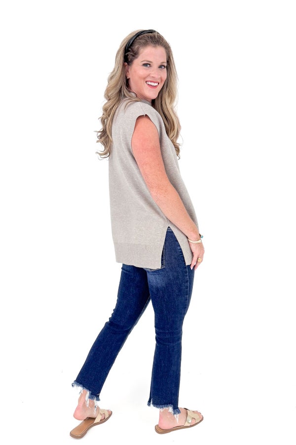 Love You A Latte Mocha Sleeveless Sweater