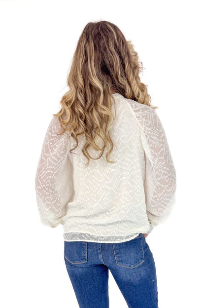 Falling Fast Marshmallow Textured Veronica Top