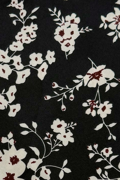 Black Floral Triangle Scarf