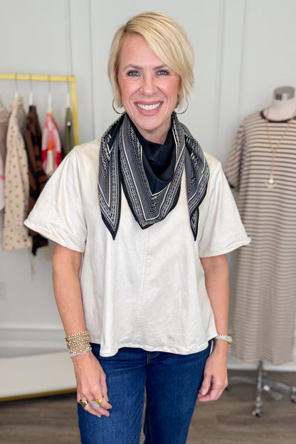 Black Bandana Triangle Scarf