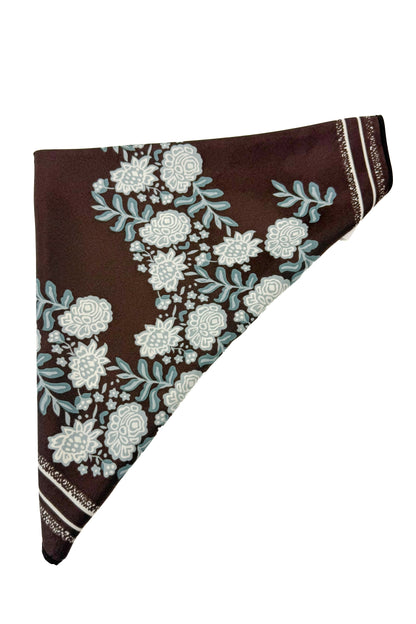 Brown Floral Triangle Scarf
