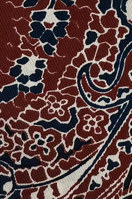Wine &amp; Navy Paisley Triangle Scarf