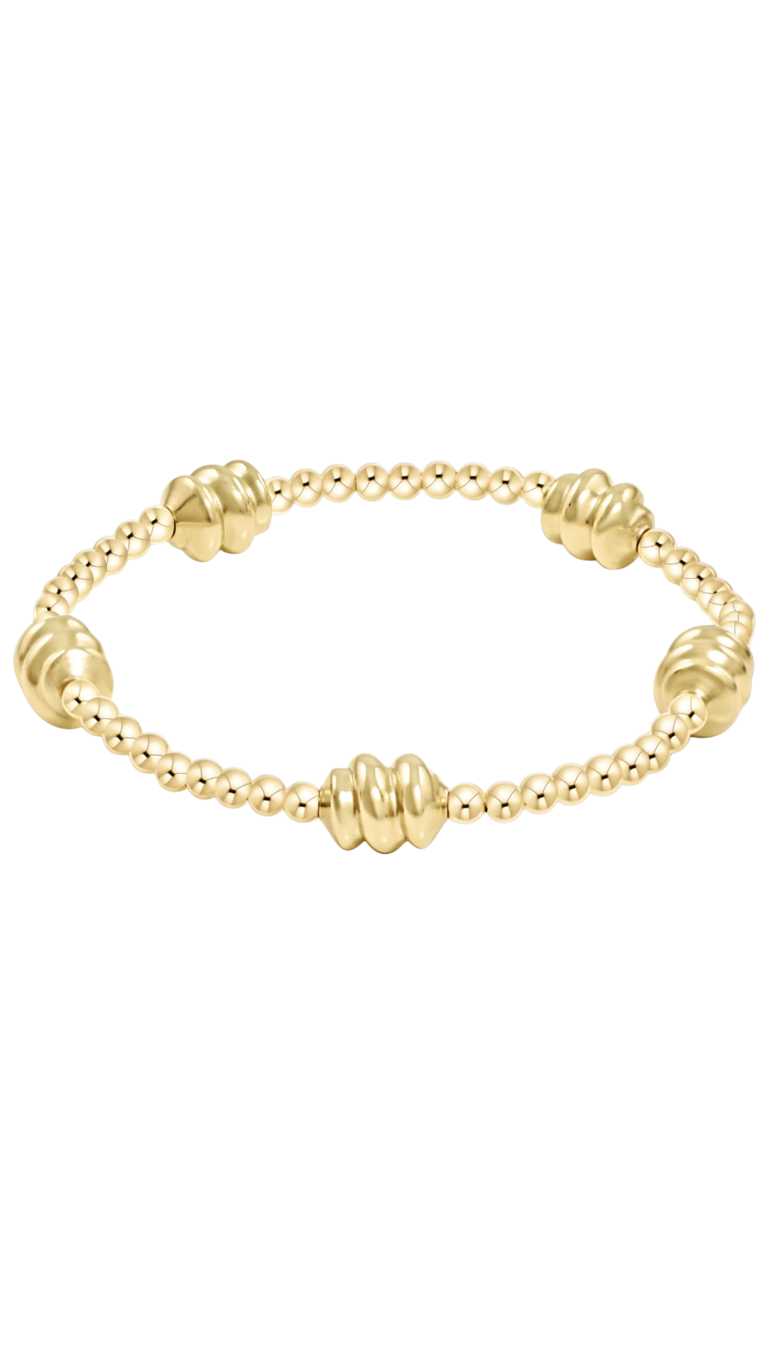 Gold bracelet on a plain white background