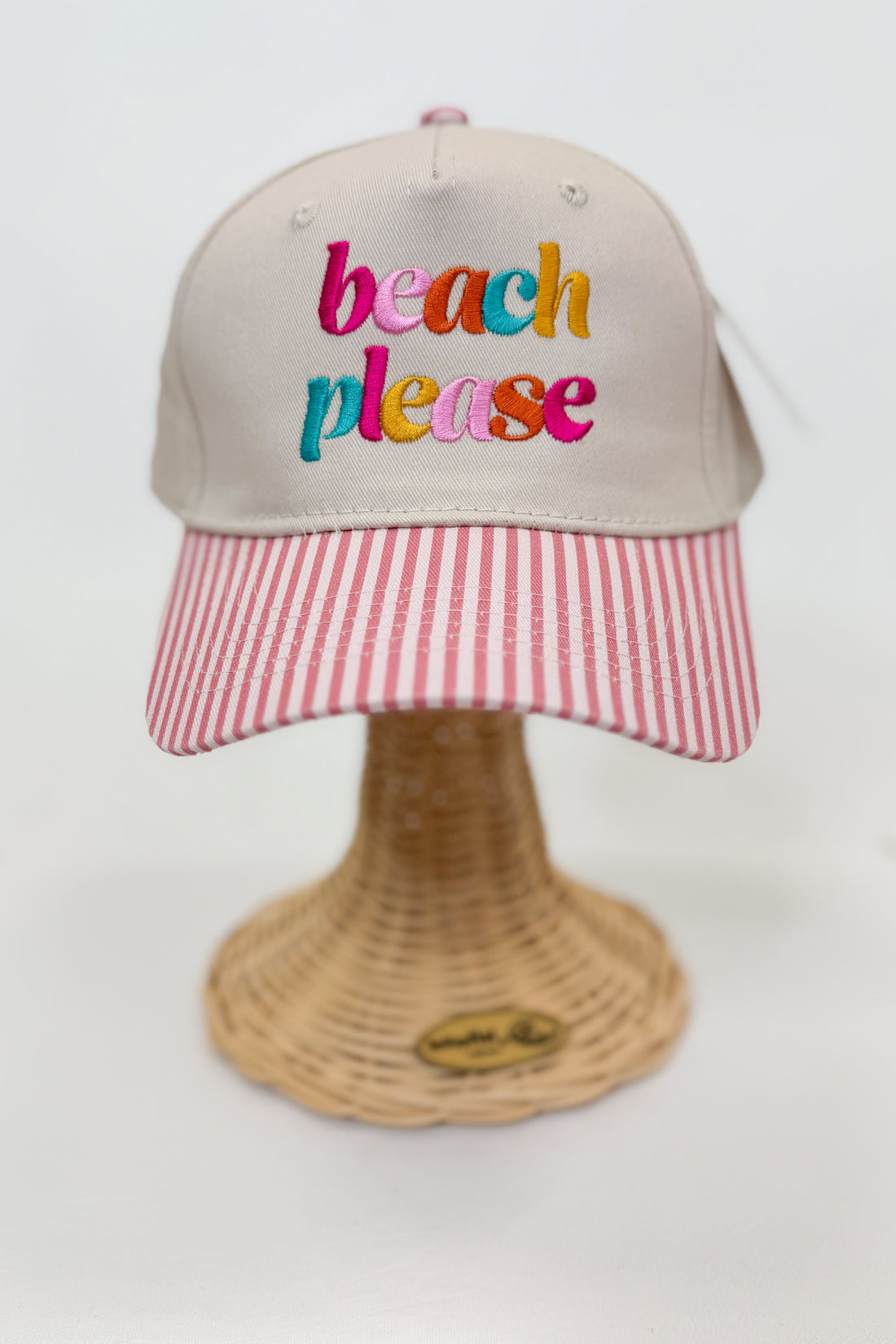 Beige cap with colorful &