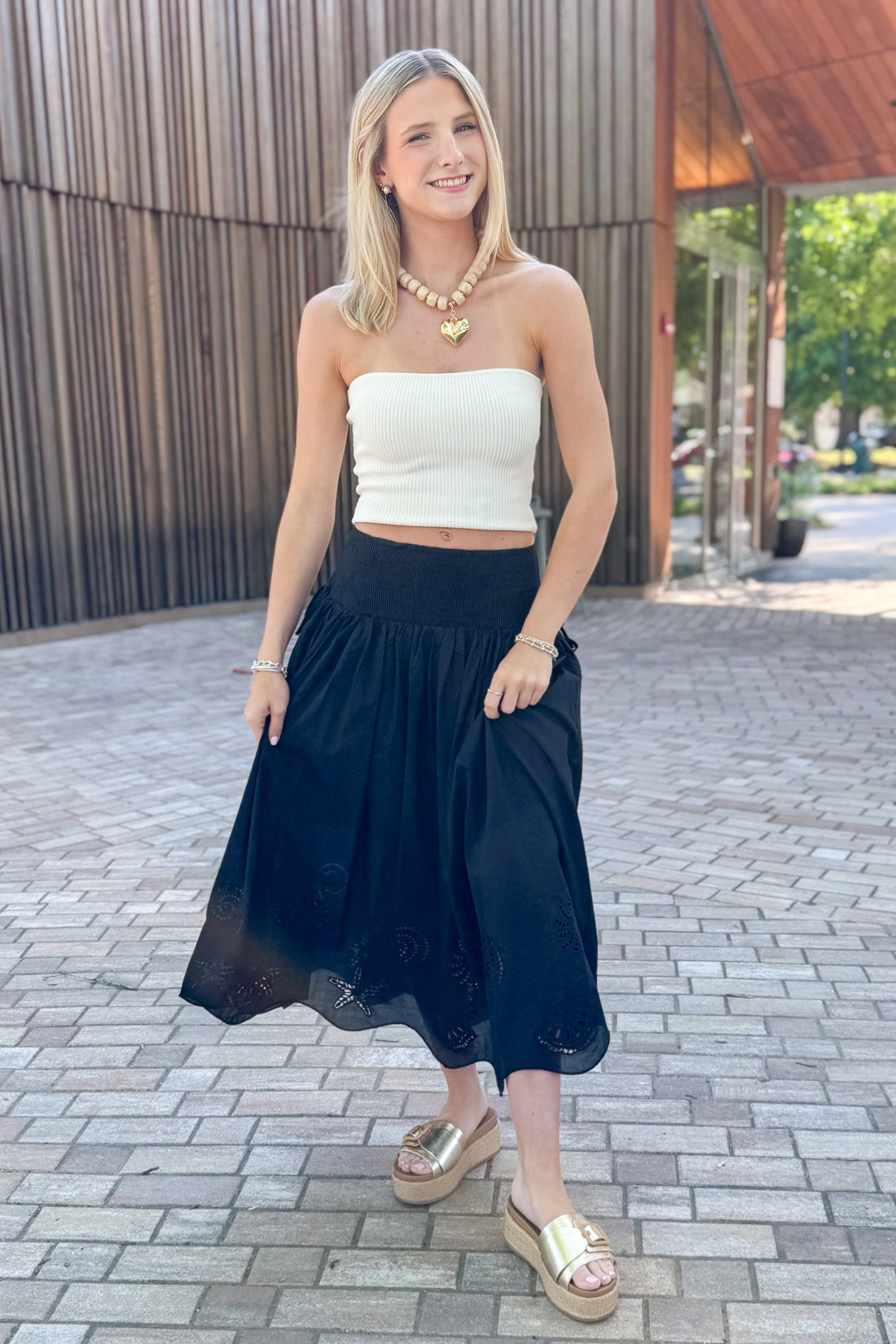Front view of woman wearing Swagger Boutique&