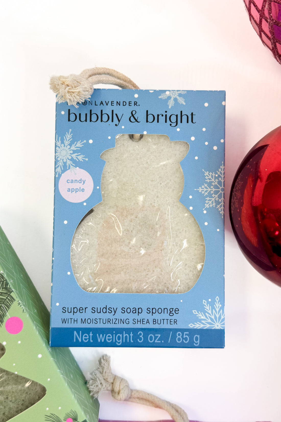 closeup of Bubbly &amp; Bright Super Sudsy Sponge snowman