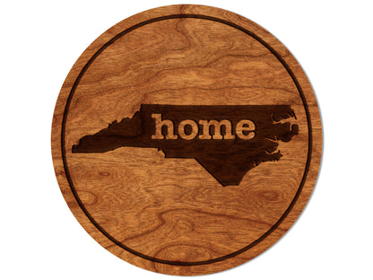 Wooden cutting board with a state outline and &