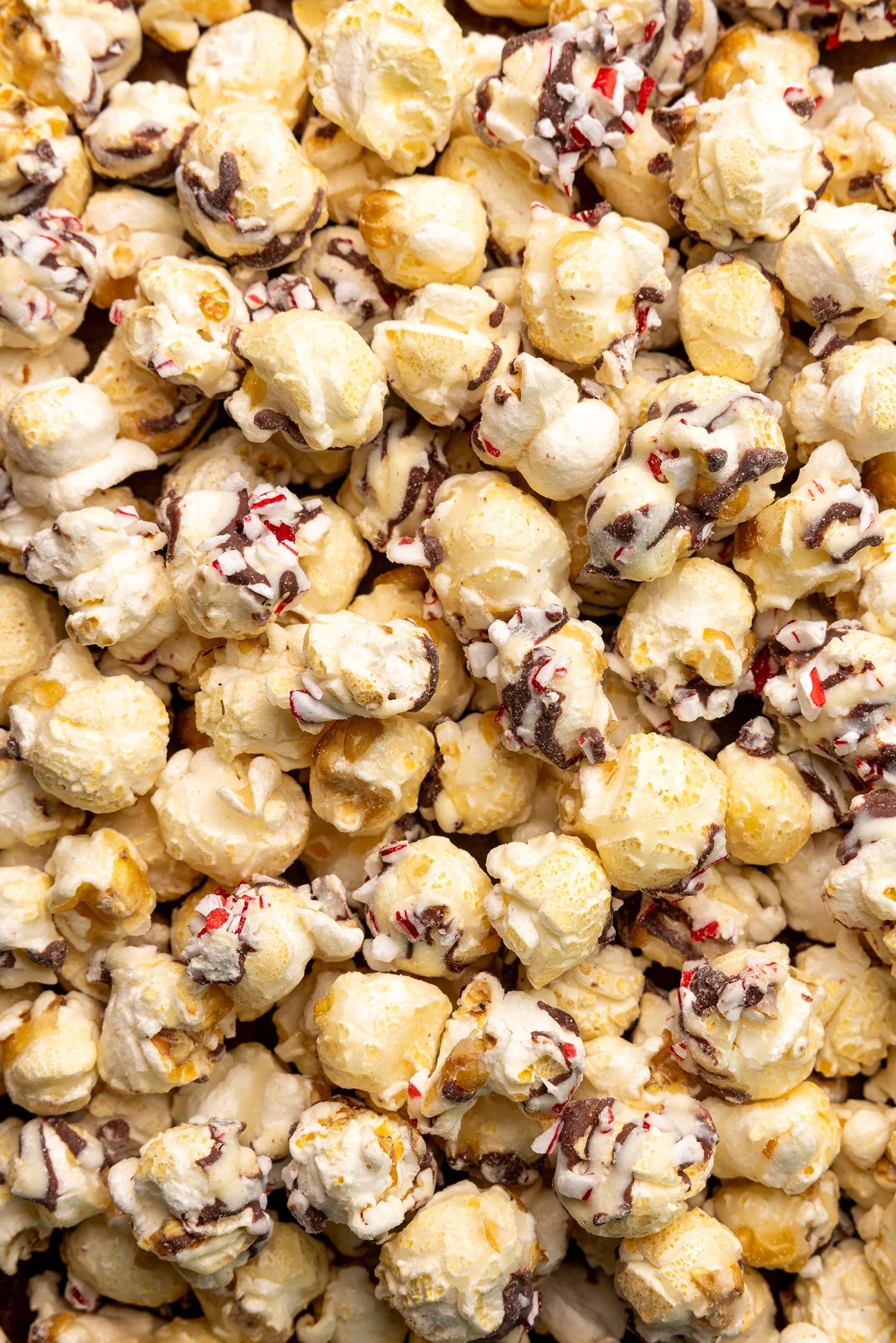 Peppermint Bark Poppy Popcorn detail shown.