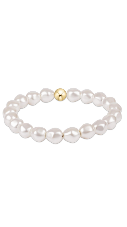 Pearl bracelet on a plain white background