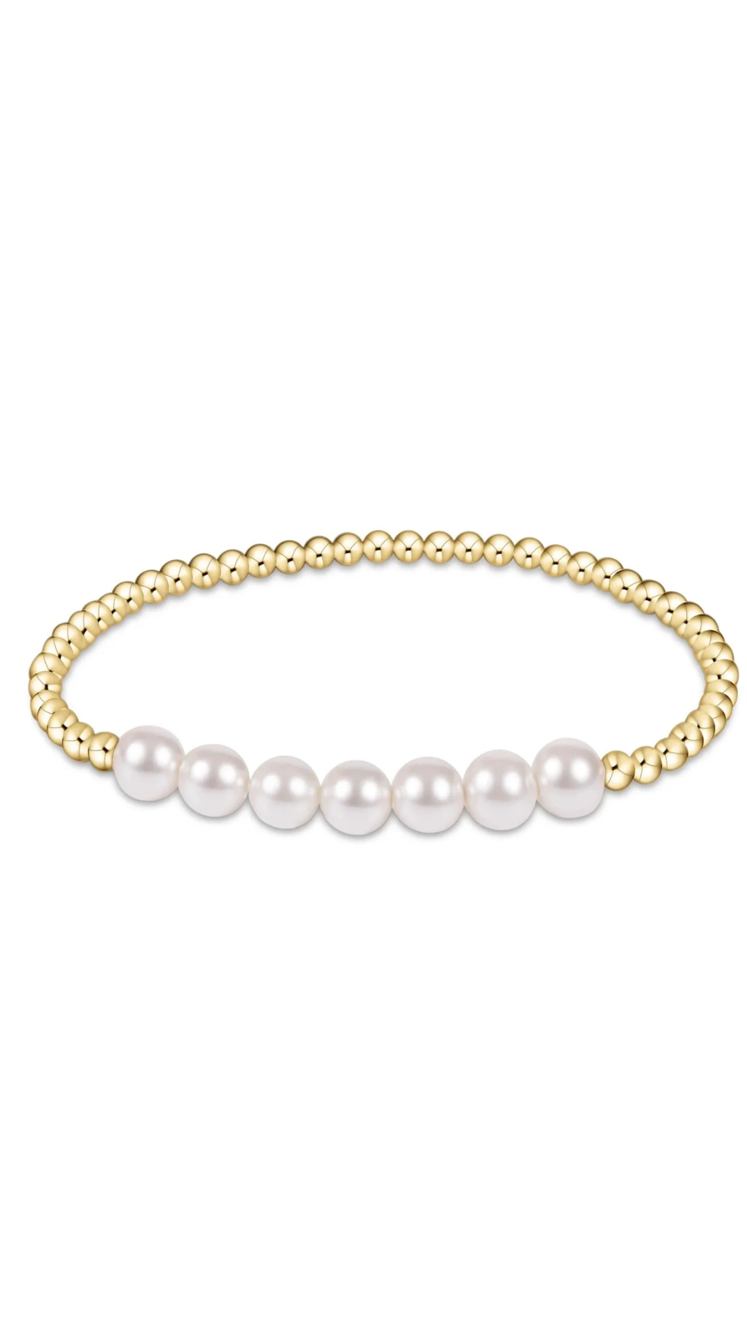 Pearl bracelet on a plain white background