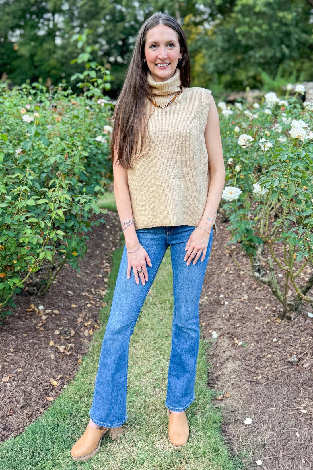 Half-Light Haze Taupe Turtleneck Sweater Vest