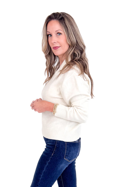 Dream State Cream Collared Sweater