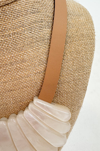 Angel Multi Acetate Bar And Leather Necklace
