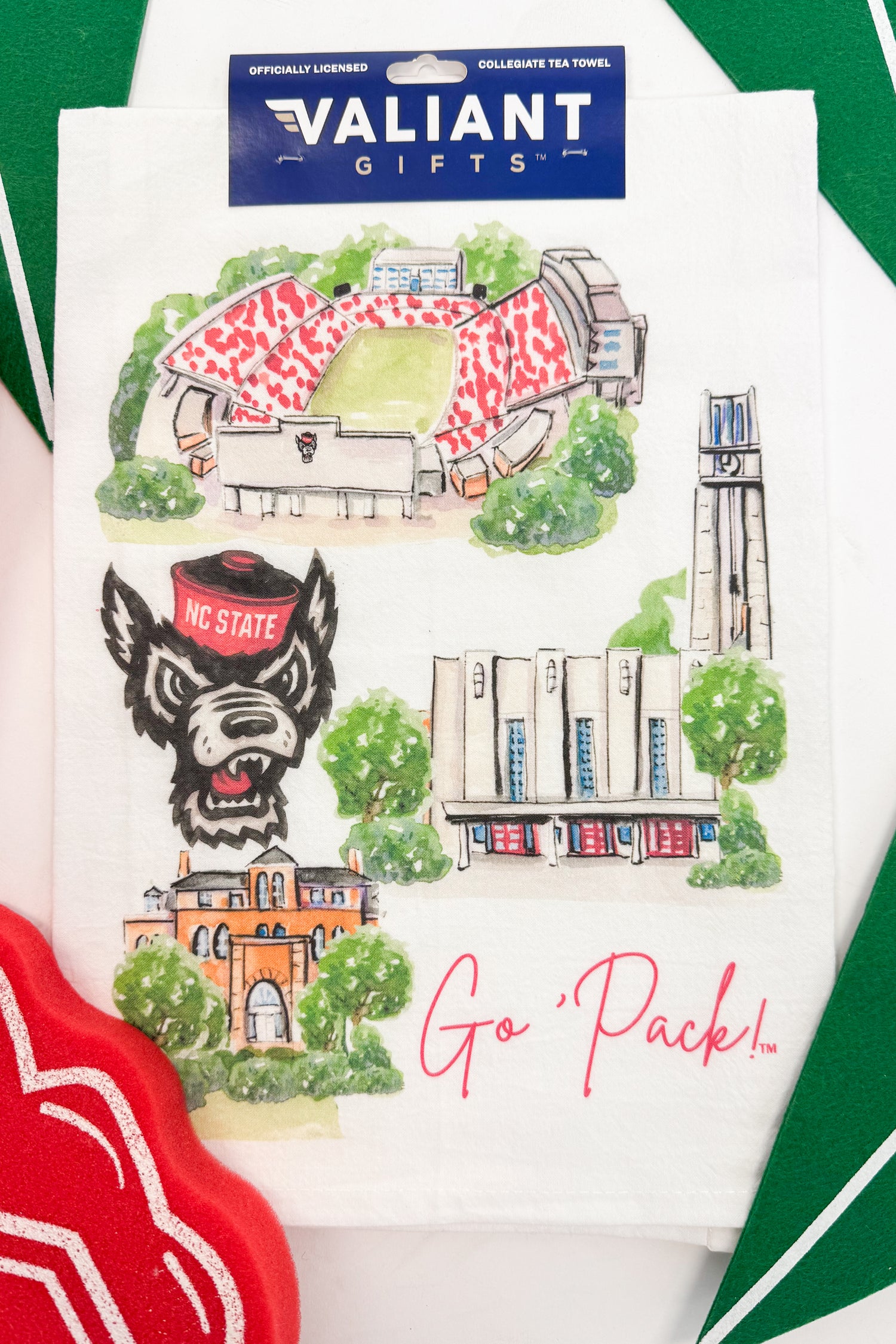 NC State Landmark Tea Towel