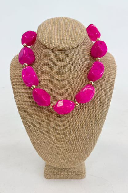 Reagan Marble Pebble And Ball Necklace