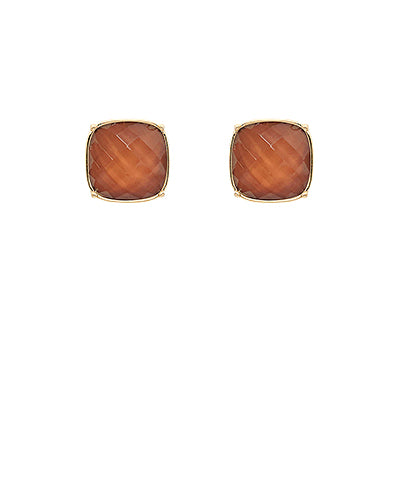 Square Stone Stud Earrings