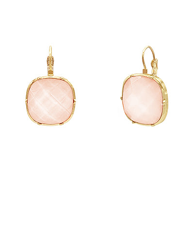 Square Stone Drop Earrings