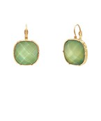 Square Stone Drop Earrings