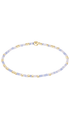 Closeup shot of enewton white and light blue beaded bracelet