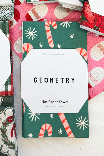 Geometry Sweet Candy Not Paper Towels against holiday background.