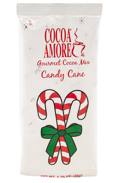 Cocoa Amore Gourmet Cocoa Mix Candy Cane packaging on a white background