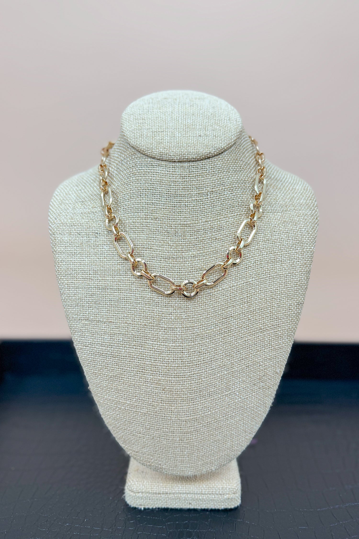 Sarah Oval Circle Linked Necklace