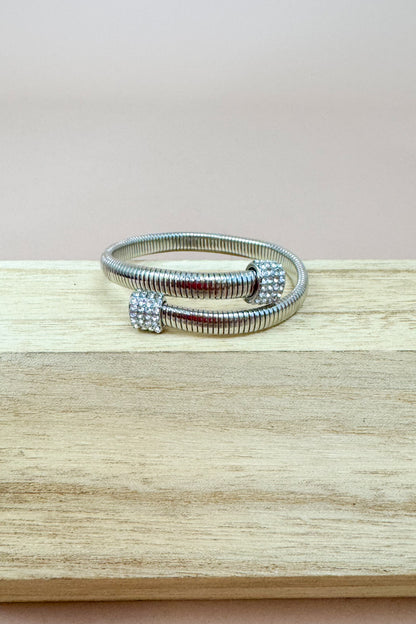 Omega Crystal End Cuff Bracelet